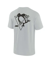 Men's and Women's Fanatics Signature Gray Pittsburgh Penguins Super Soft Short Sleeve T-shirt