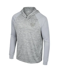 Men's Colosseum Gray Vanderbilt Commodores Cybernetic Raglan Quarter-Zip Hooded Top