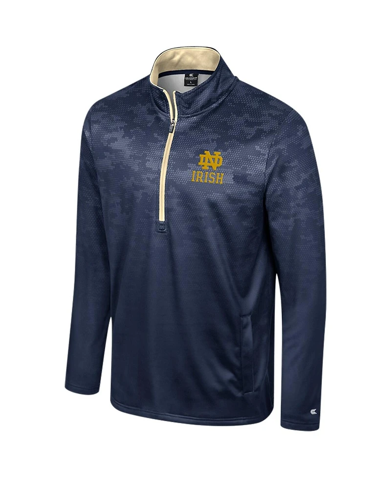 Men's Colosseum Navy Notre Dame Fighting Irish The Machine Half-Zip Jacket