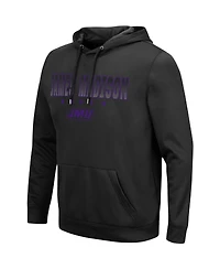 Men's Colosseum Black James Madison Dukes Blackout 3.0 Pullover Hoodie