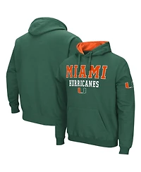 Men's Colosseum Green Miami Hurricanes Sunrise Pullover Hoodie
