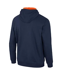 Men's Colosseum Navy Illinois Fighting Illini Half-Zip Hoodie