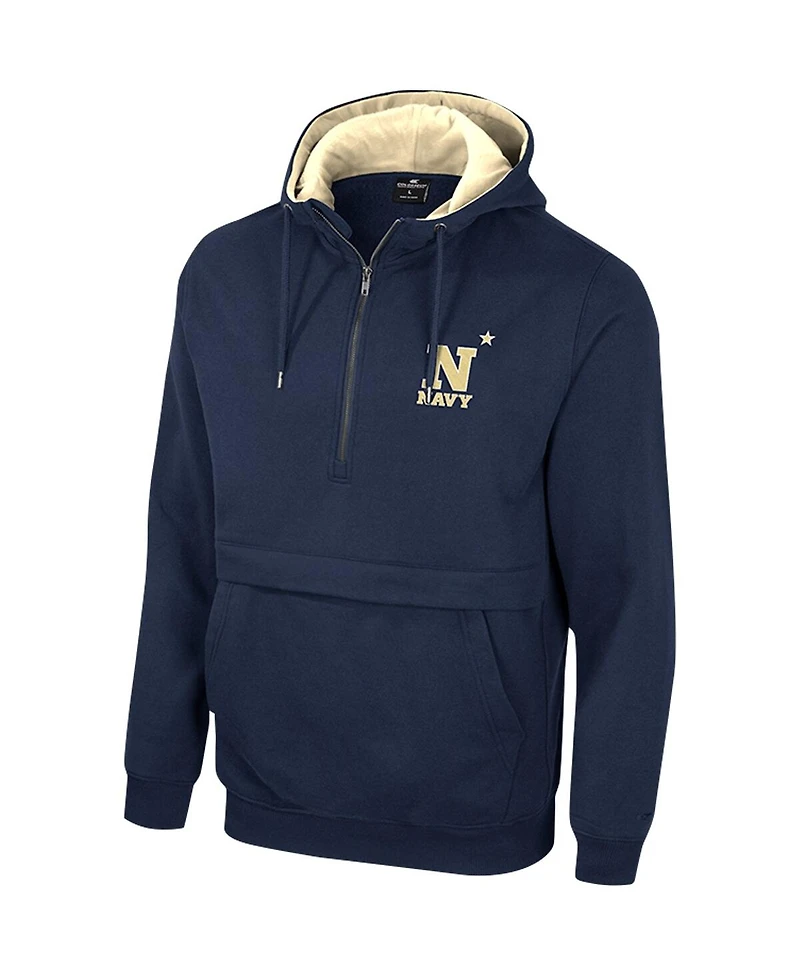Men's Colosseum Navy Midshipmen Half-Zip Hoodie