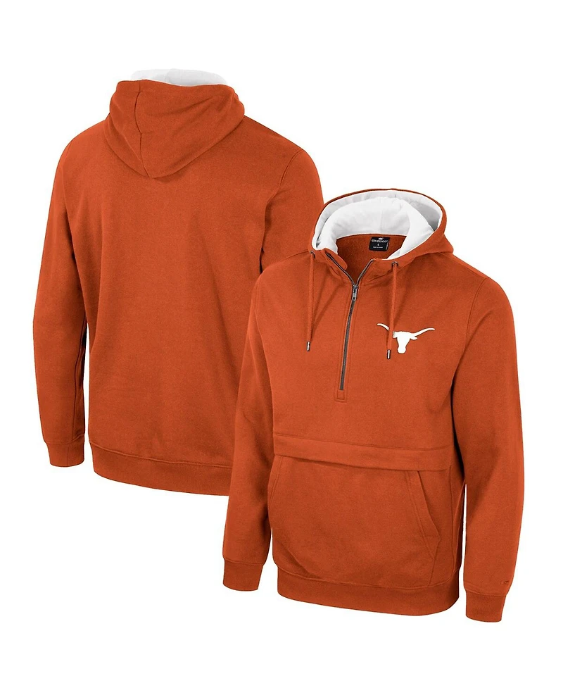 Men's Colosseum Burnt Orange Texas Longhorns Half-Zip Hoodie