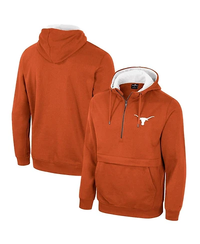 Men's Colosseum Burnt Orange Texas Longhorns Half-Zip Hoodie