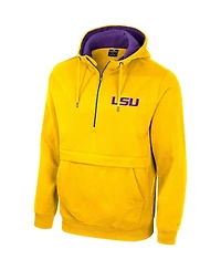 Men's Colosseum Gold Lsu Tigers Half-Zip Hoodie