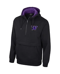 Men's Colosseum Black Washington Huskies Half-Zip Hoodie