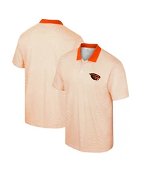 Men's Colosseum White, Orange Oregon State Beavers Print Stripe Polo Shirt