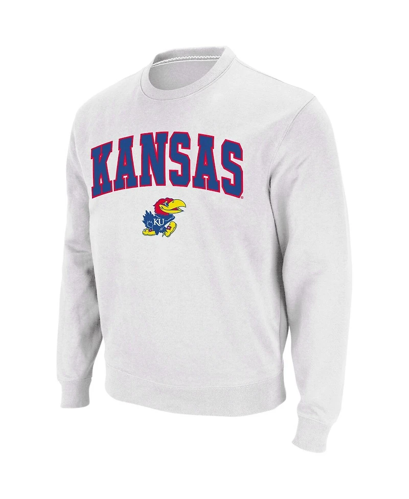 Colosseum Men's Kansas Jayhawks Arch & Logo Crew Neck Sweatshirt