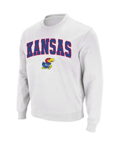 Colosseum Men's Kansas Jayhawks Arch & Logo Crew Neck Sweatshirt
