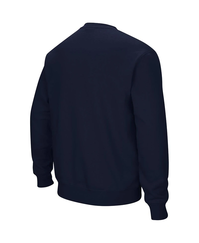 Men's Colosseum Navy Pennsylvania Quakers Arch & Logo Crew Neck Sweatshirt