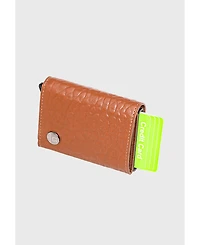 Furniq Uk Men's Genuine Leather Elephant Pattern Trifold Card Holder