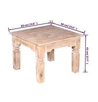 Coffee Table Acacia Wood 23.6"x23.6"x17.7"