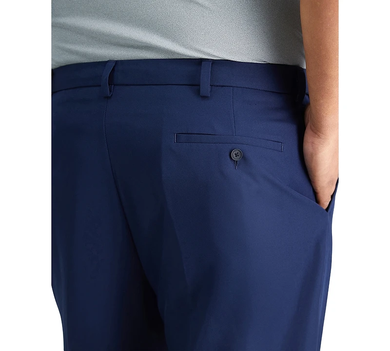 Haggar Men's Big & Tall Cool 18 Pro Classic-Fit Expandable Waist Flat Front Stretch Dress Pants