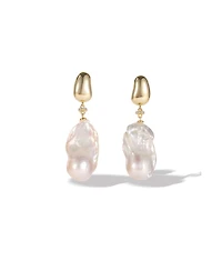 Doris Large Freshwater Baroque Pearl Drop Earrings