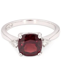 Garnet (2 ct. t.w.) & Diamond (1/8 ct. t.w.) Ring in 10k White Gold