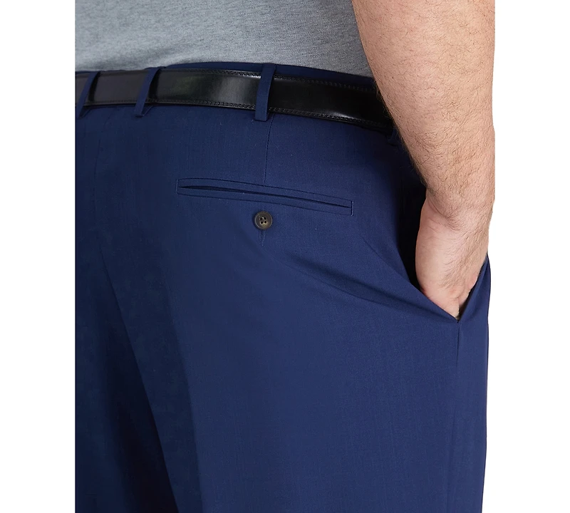 Haggar Men's Big & Tall Premium Comfort Stretch Classic-Fit Solid Flat Front Dress Pants