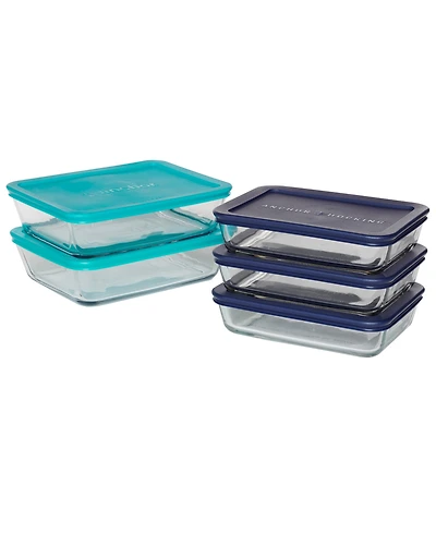 Anchor Hocking 10 Piece Rectangular Meal Prep Food Storage Set