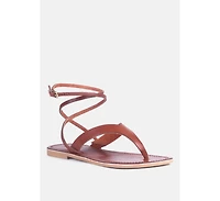 Wrap-up Tie around Flat Womens Sandals
