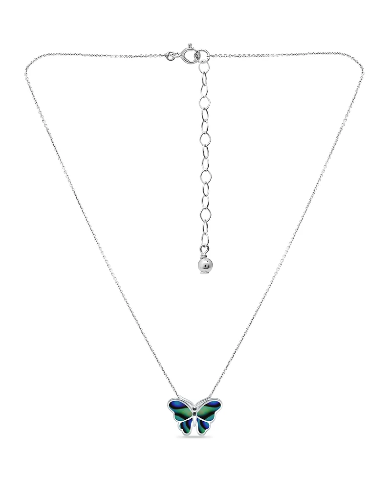 Macy's Abalone Inlay Butterfly Necklace