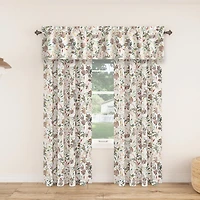 Lily Garden Watercolor Floral Semi-Sheer Rod Pocket Curtain Valance