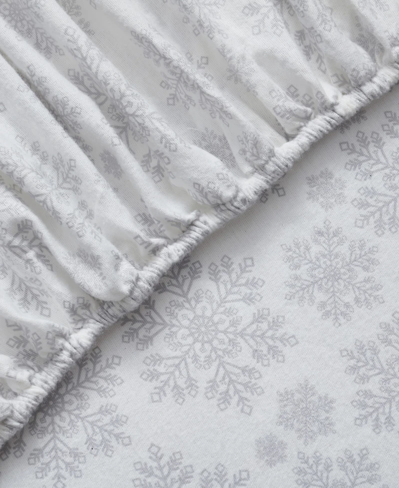 Tahari Home Snowflake 100% Cotton Flannel 4-Pc. Sheet Set, Full