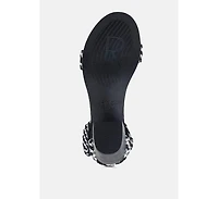 Carla Black Stacked Heel Sandal