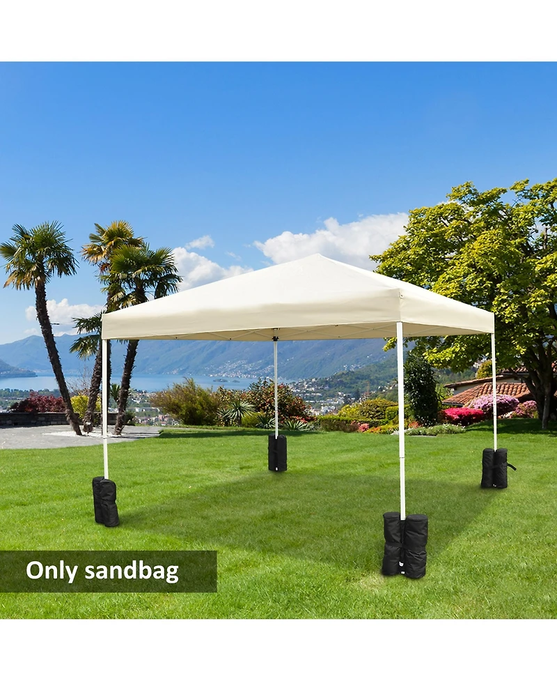 Outsunny 33lbs Canopy Weights Bags for Stability, Sandbag Anchor for Gazebo Pop Up Tent, Set of 4 - Black