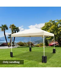 Outsunny 33lbs Canopy Weights Bags for Stability, Sandbag Anchor for Gazebo Pop Up Tent, Set of 4 - Black