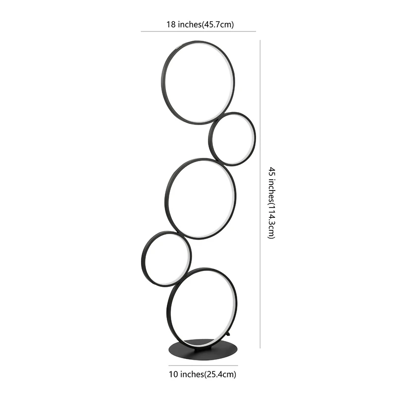 Jonathan Y Pluto Stacked Circles Contemporary Modern Ironaluminum Integrated Led Floor Lamp
