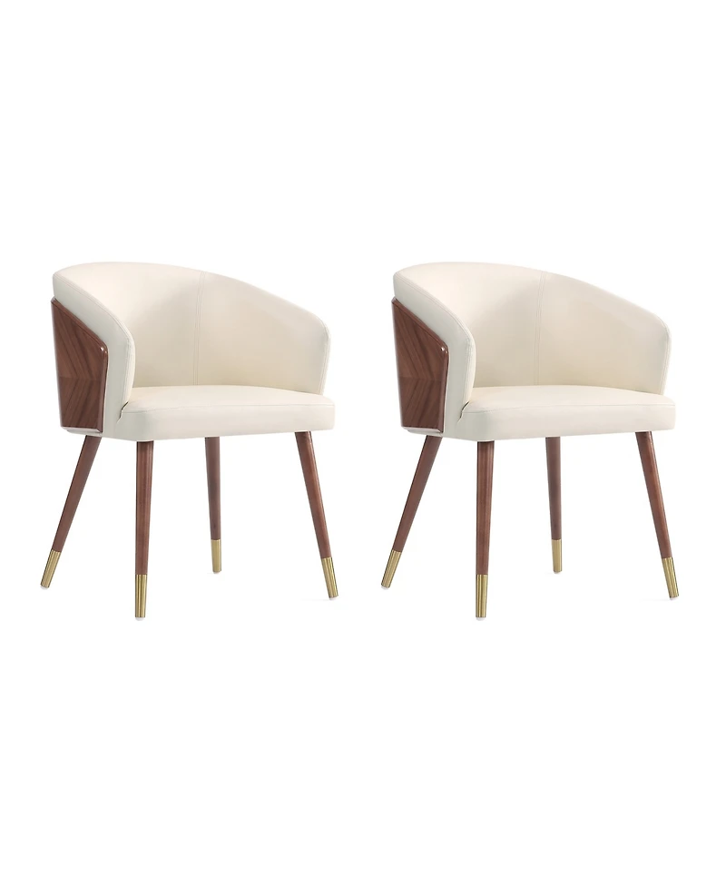 Manhattan Comfort Reeva 2-Piece Leatherette Upholstered Dining Chair Set