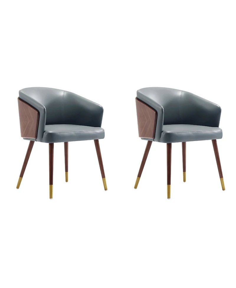 Manhattan Comfort Reeva 2-Piece Leatherette Upholstered Dining Chair Set