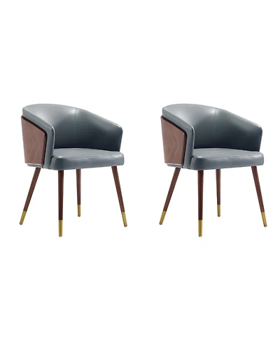Manhattan Comfort Reeva 2-Piece Leatherette Upholstered Dining Chair Set