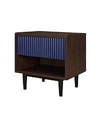 Manhattan Comfort Duane 20.23" Ribbed 1-Drawer Nightstand