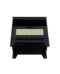 Manhattan Comfort Sheridan 21.63" 1-Drawer Cane Nightstand