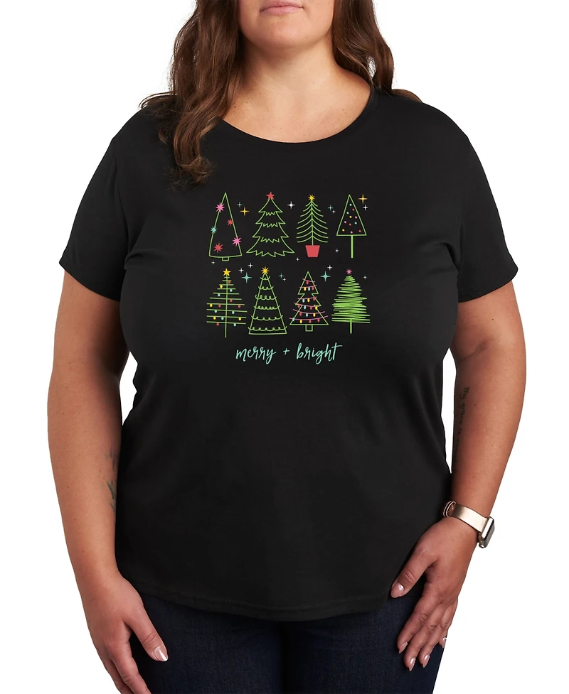 Hybrid Apparel Plus Christmas Trees Graphic T-shirt