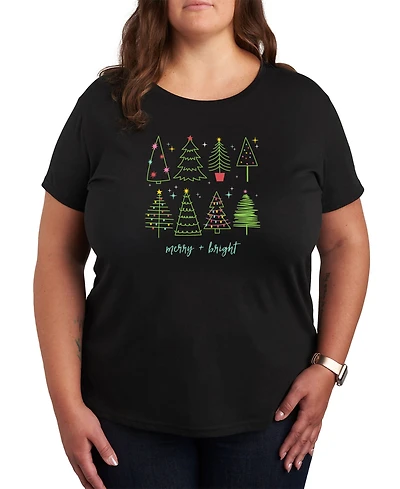 Hybrid Apparel Plus Christmas Trees Graphic T-shirt