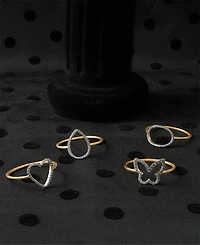 Wrapped Diamond Elongated Circle Ring (1/20 ct. t.w.) in 10k Gold, Created for Macy's