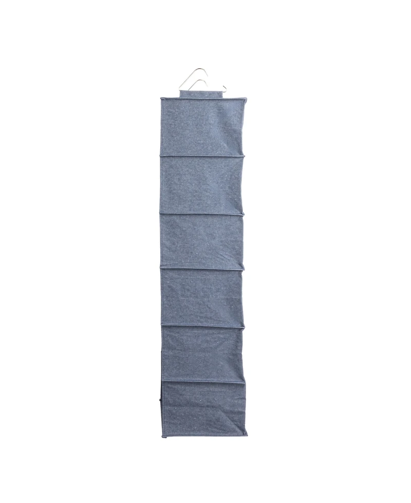 Household Essentials Hanging Closet Organizer with 6 Storage Shelves, Denim