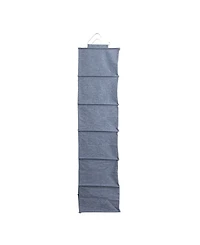 Household Essentials Hanging Closet Organizer with 6 Storage Shelves, Denim