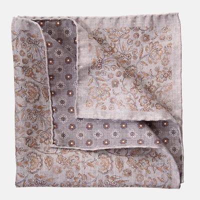 Elizabetta Men's Pascal - Double Sided Silk Pocket Square for Men