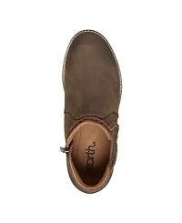 Earth Women's Nika Round Toe Stacked Heel Casual Booties