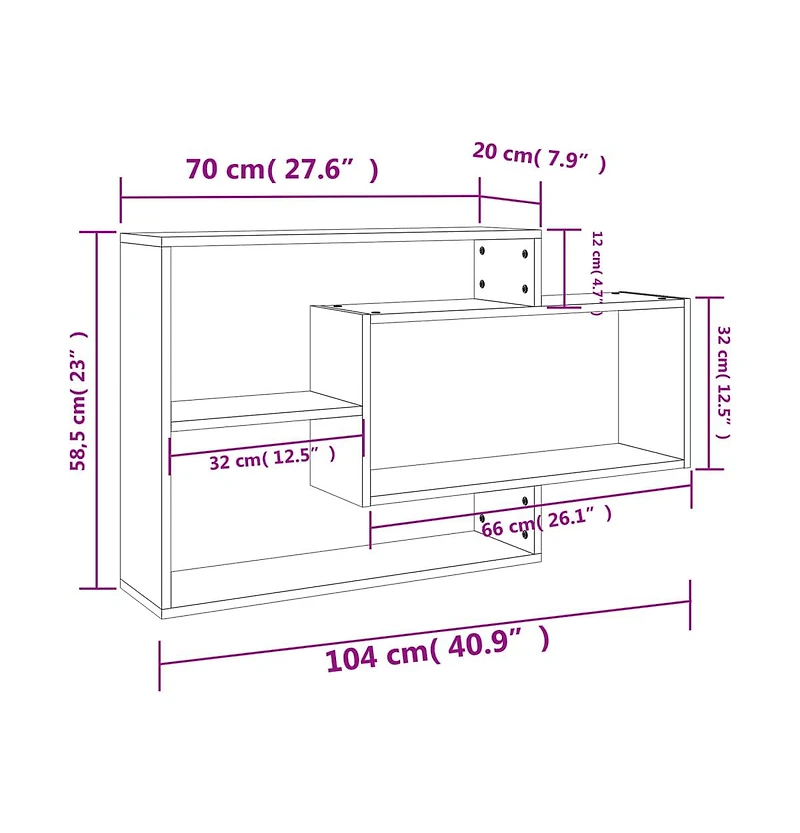 Wall Shelves Concrete Gray 40.9"x7.9"x23" Engineered Wood