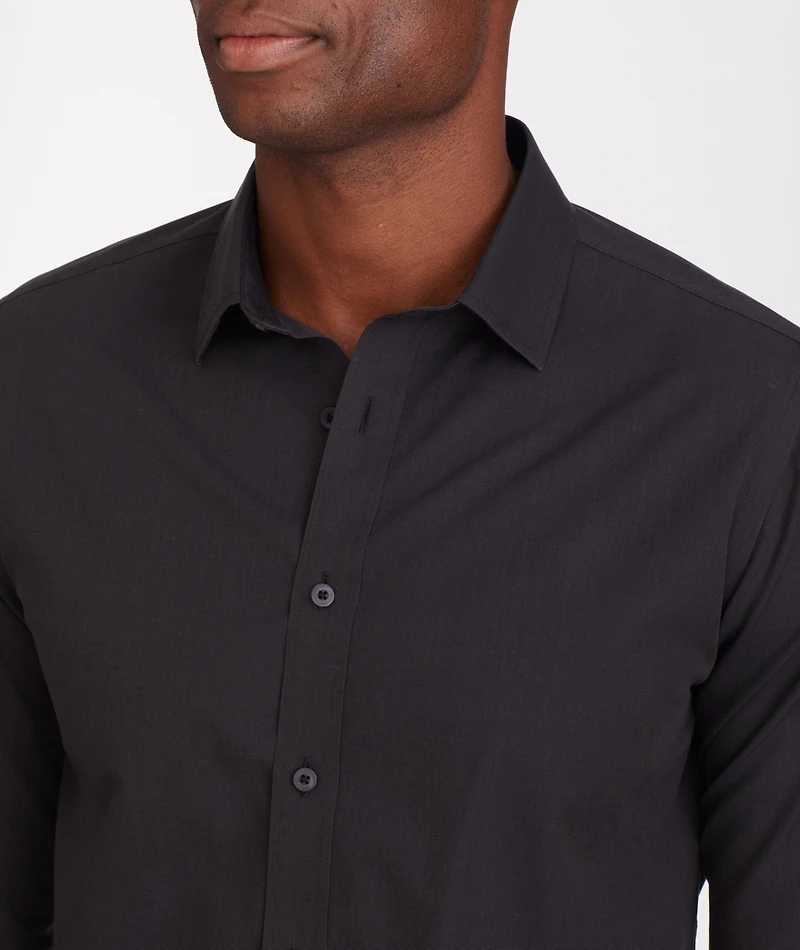 UNTUCKit Men's Slim Fit Wrinkle-Free Black Stone Button Up Shirt