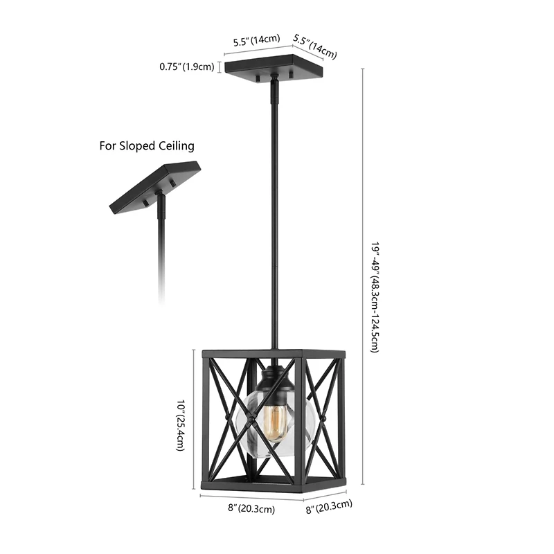 Jonathan Y Amara Industrial Farmhouse Iron/Glass Led Pendant