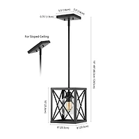 Jonathan Y Amara Industrial Farmhouse Iron/Glass Led Pendant