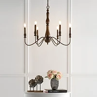 Jonathan Y Victoria Rustic Midcentury Iron Led Chandelier