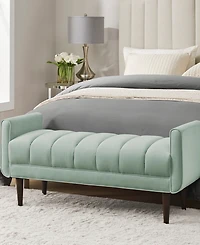 Madison Park 48" Linea Wide Fabric Upholstered Modern Accent Bench