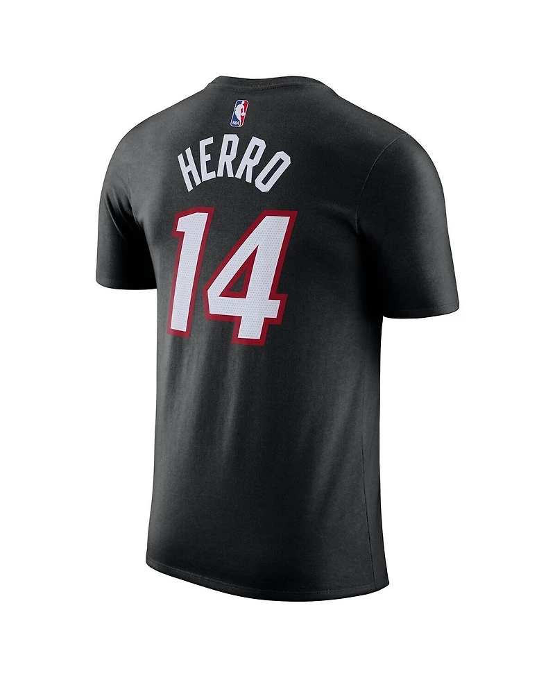 Men's Nike Tyler Hero Black Miami Heat Icon 2022/23 Name and Number T-shirt