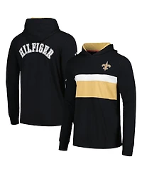 Men's Tommy Hilfiger Black New Orleans Saints Morgan Long Sleeve Hoodie T-shirt